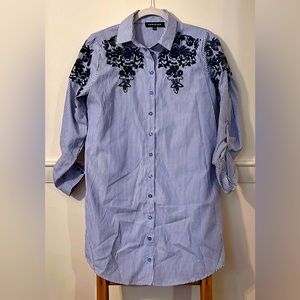 Pin stripe shirt dress